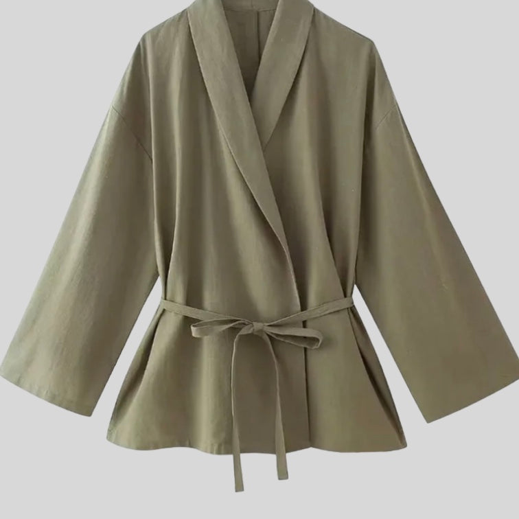 Lniany Komplet Kimono Dla Kobiet