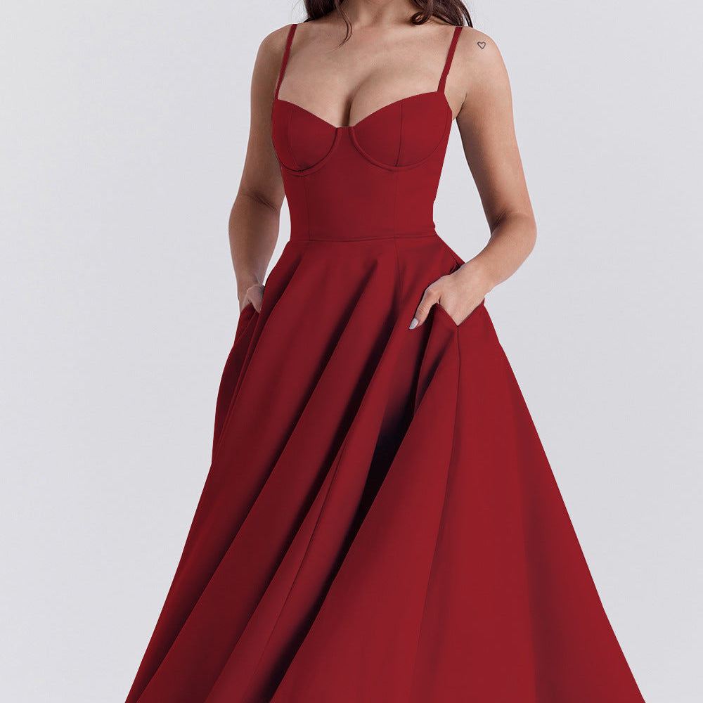 Elegancka Sukienka Maxi Z Podkreśloną Talią