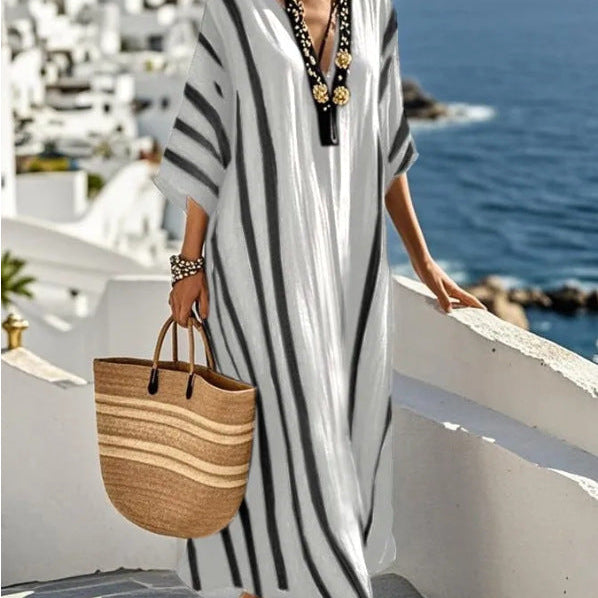 Sukienka Kaftan Maxi W Stylu Śródziemnomorskim Dla Kobiet