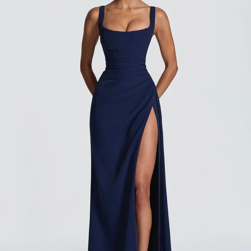 Elegancka Sukienka Maxi Z Rozcięciem